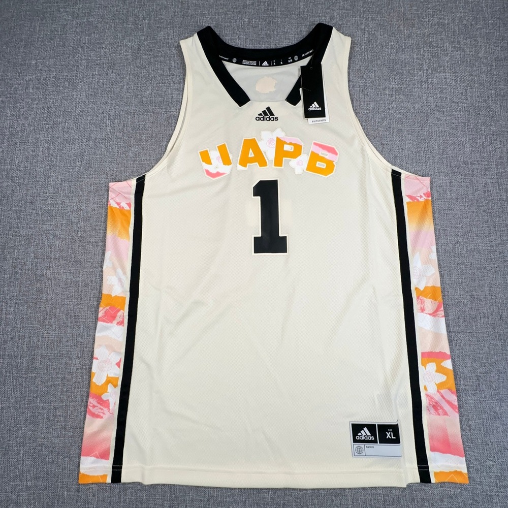 Adidas Arkansas Pine Bluff Golden Lions Basketball Jersey Mens XL Khaki NEW